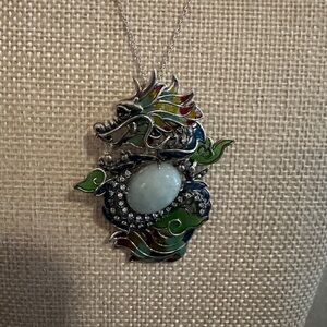 Jade and sterling silver pendant by Jade of Yesteryear
